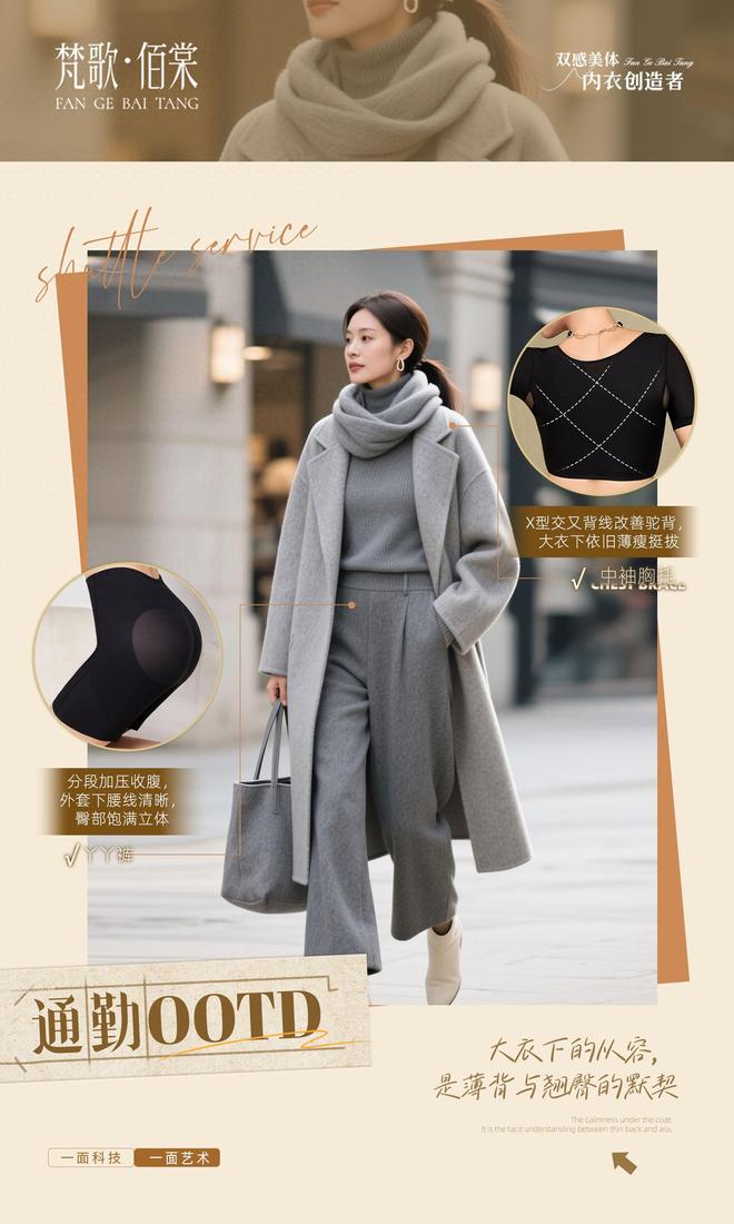 内衣周刊梵歌佰棠冬季隐形战衣OOTD：全场景适配悄悄变美不费